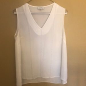 NWT! Tahari White Blouse with pearl detailing